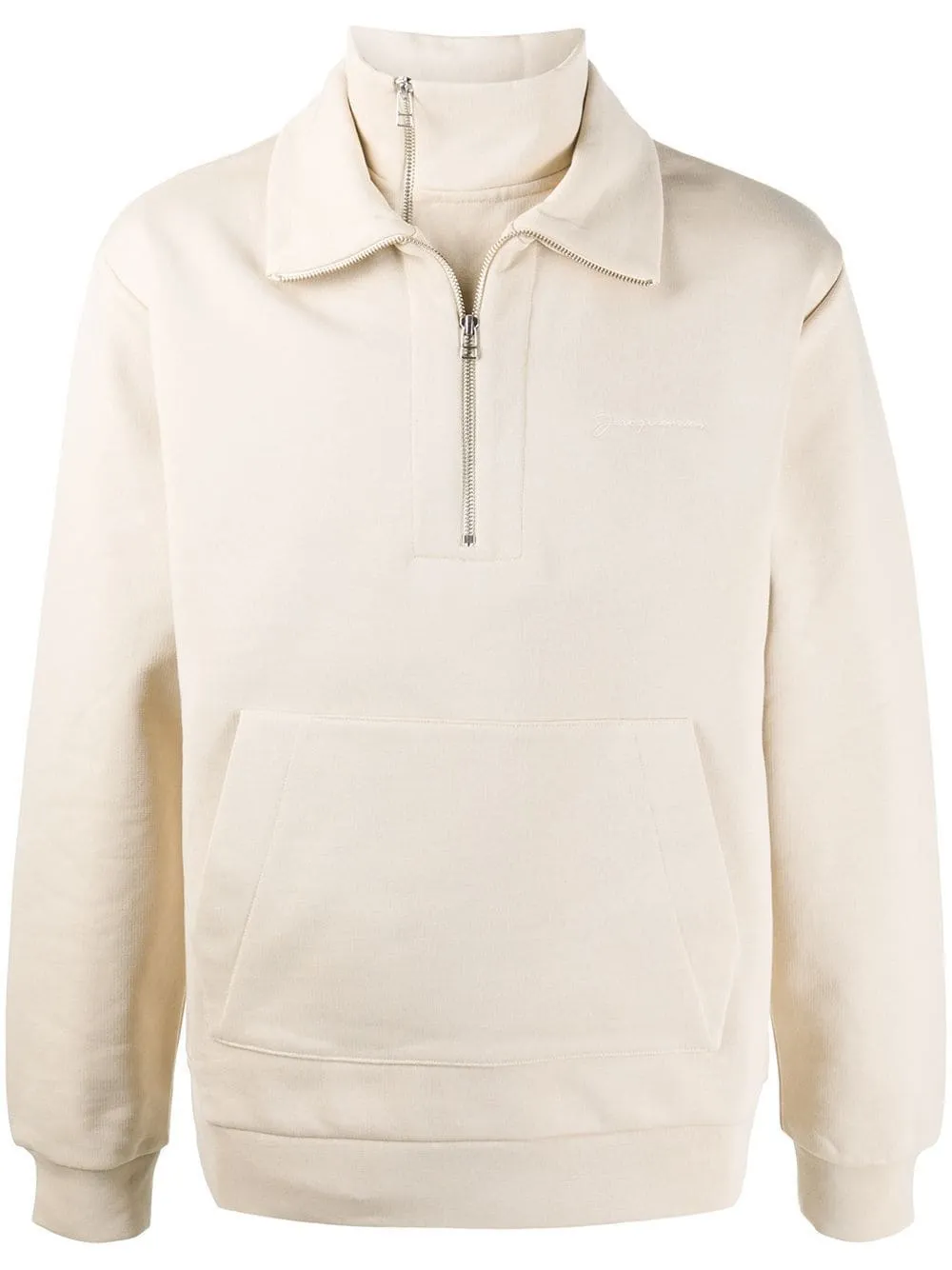 beige zip up sweater