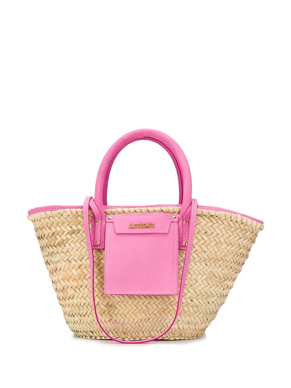 jacquemus pink straw bag