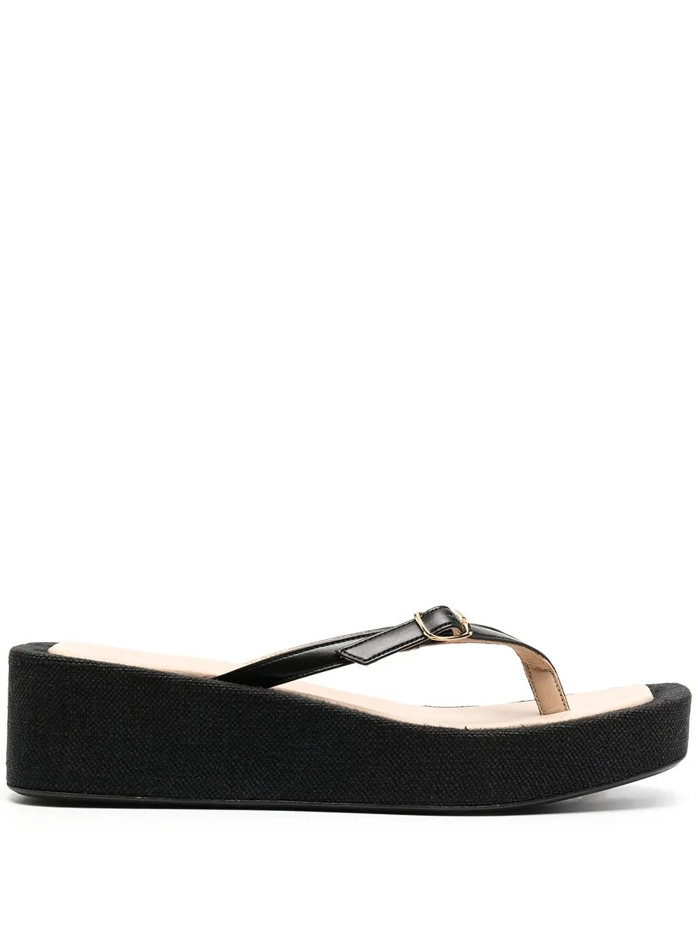 black platform flip flops