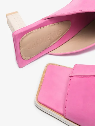 square toe leather mules