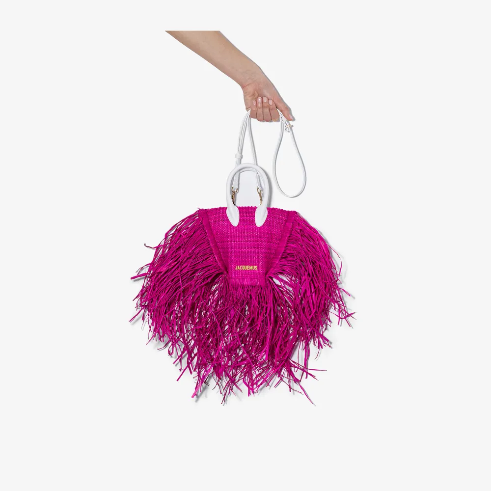 pink raffia bag