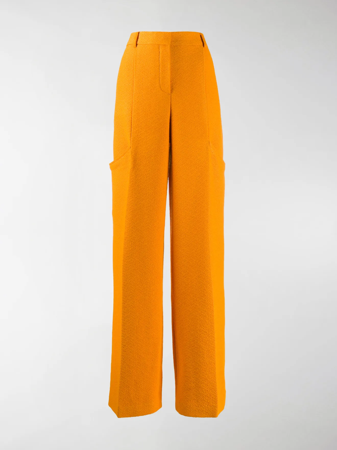 wide leg orange trousers