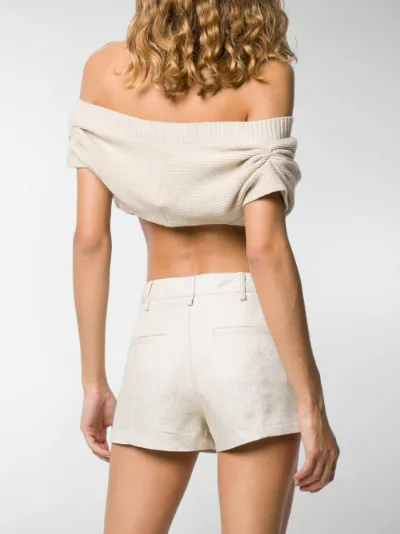 off the shoulder cropped cardigan