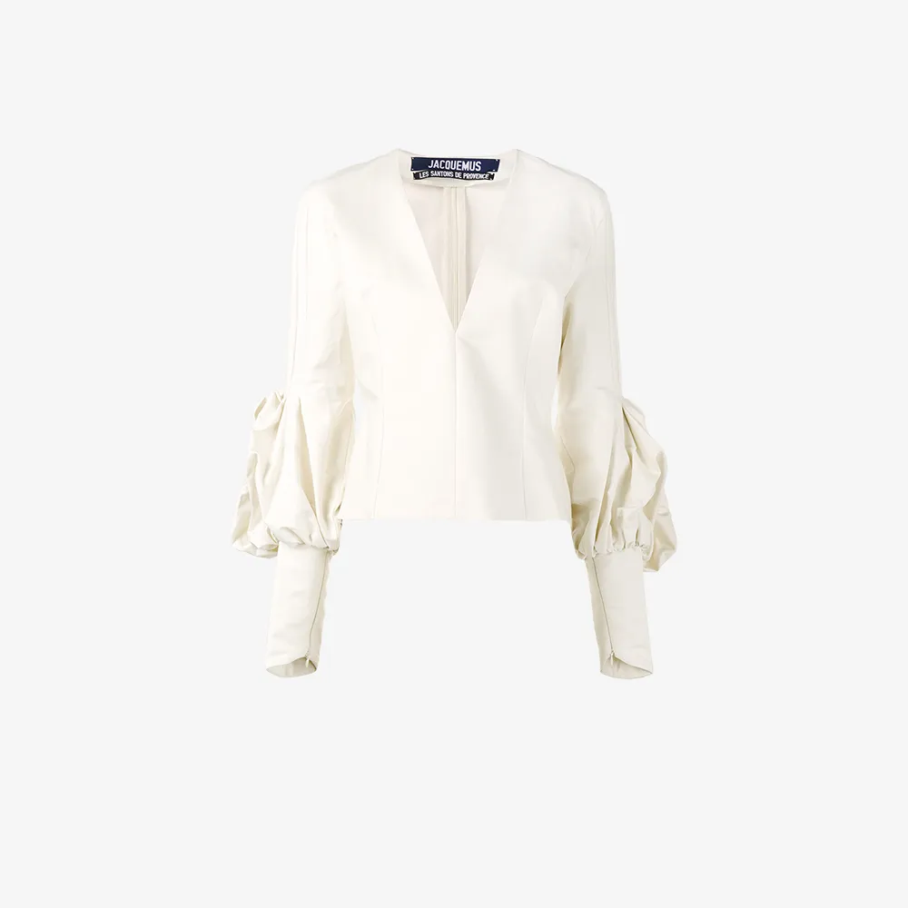 Jacquemus White V Neck Fitted Blouse | Browns