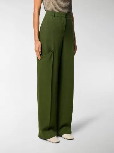 Jacquemus wide leg trousers green | MODES
