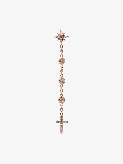 Jacquie Aiche Diamond And 14k Gold Star Cross Chain Earring Jacquie Aiche Diamond And 14k Gold Star