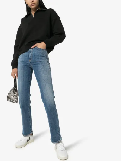 super high waisted straight leg jeans