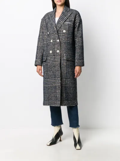 plaid double breasted coat