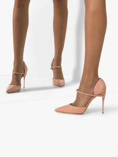 beige patent leather pumps