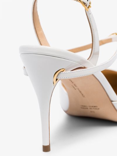 white leather slingback pumps