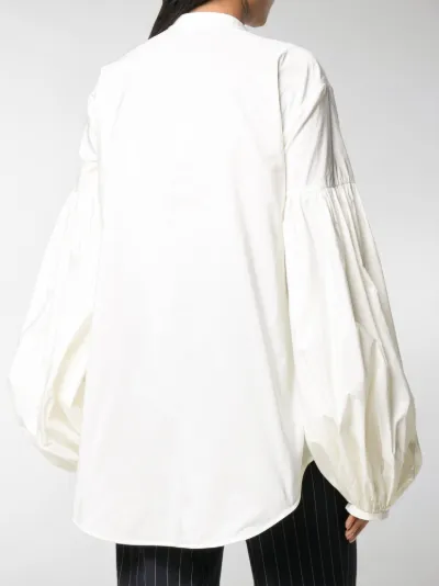 white balloon sleeve shirt