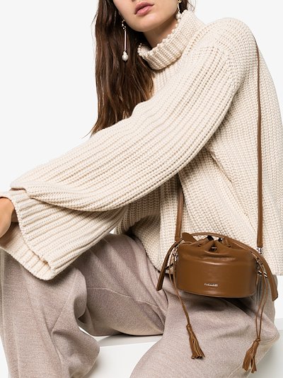 drawstring leather bag