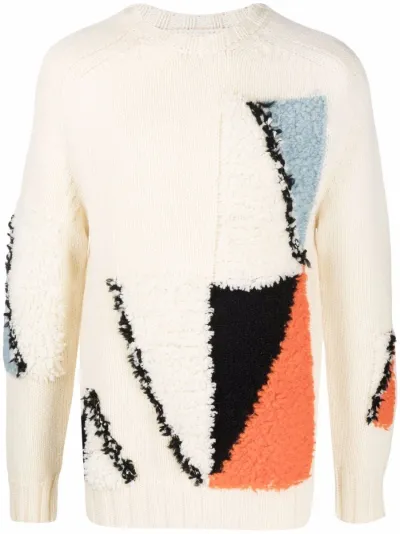 Jil Sander geometric-pattern wool-blend jumper | Eraldo.com UK