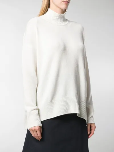 white high neck knitted jumper