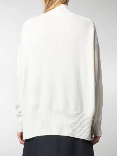 white high neck knitted jumper