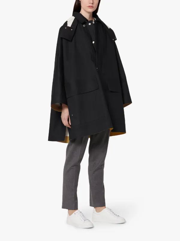 Jil Sander Hooded Cape Anorak - Black