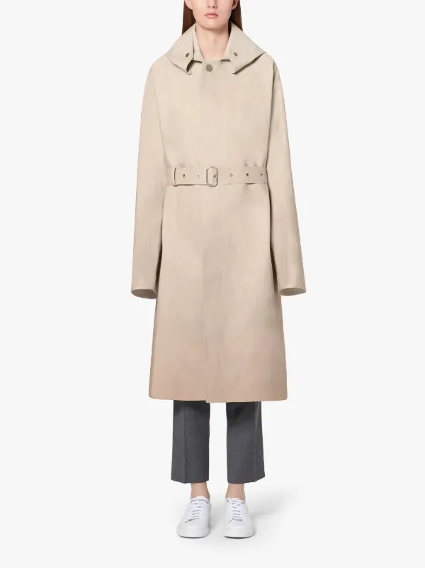 JIL SANDER+  Beige Bonded Cotton Hooded Coat