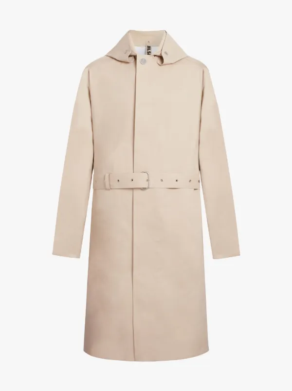 JIL SANDER+  Beige Bonded Cotton Hooded Coat