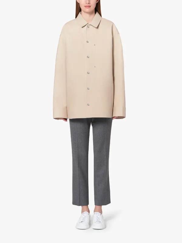 JIL SANDER+ Beige Bonded Cotton Shirt Jacket