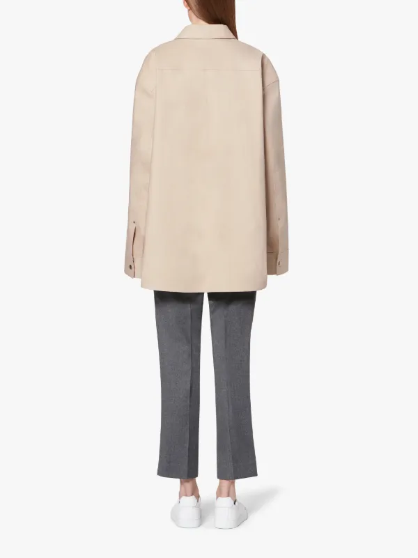 JIL SANDER+ Beige Bonded Cotton Shirt Jacket