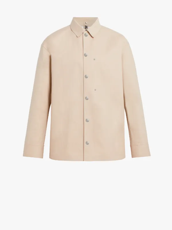 JIL SANDER+ Beige Bonded Cotton Shirt Jacket