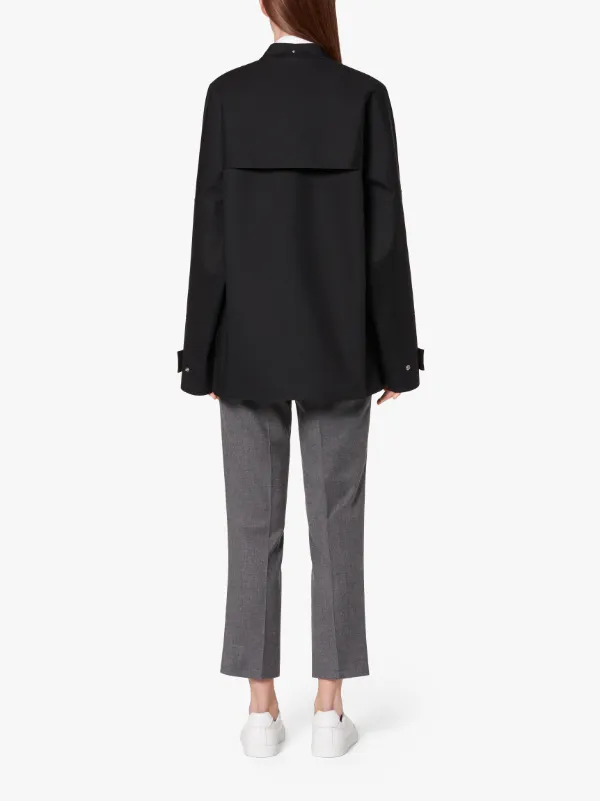 JIL SANDER+ Black Bonded Cotton Caban Jacket