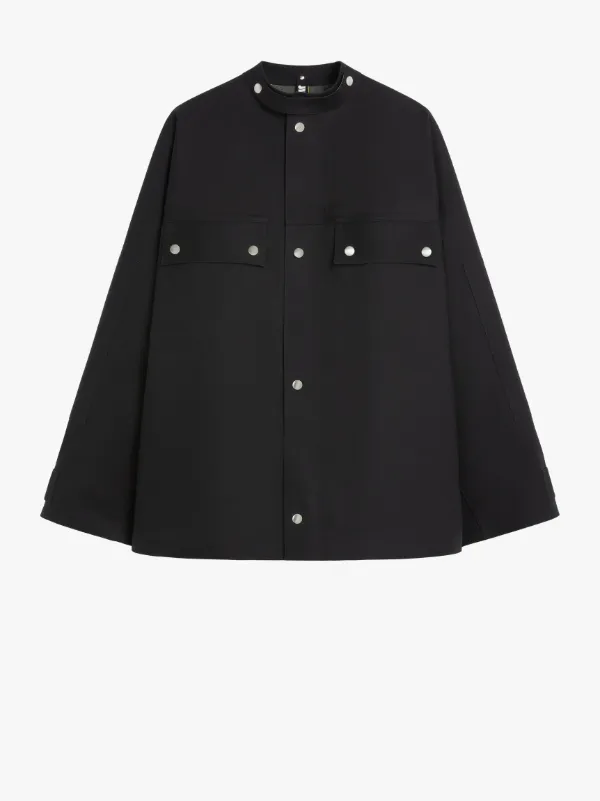 JIL SANDER+ Black Bonded Cotton Caban Jacket