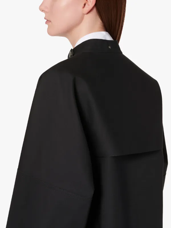 JIL SANDER+ Black Bonded Cotton Caban Jacket