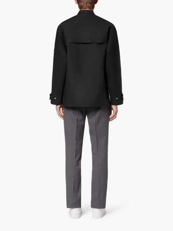 JIL SANDER+ Black Bonded Cotton Caban Jacket