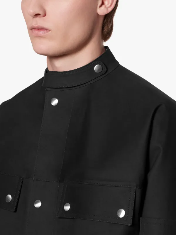 JIL SANDER+ Black Bonded Cotton Caban Jacket