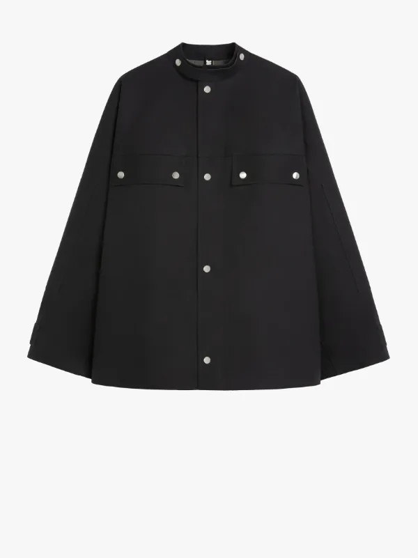 JIL SANDER+ Black Bonded Cotton Caban Jacket