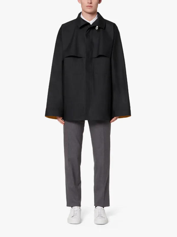 JIL SANDER+ Black Bonded Cotton Field Jacket