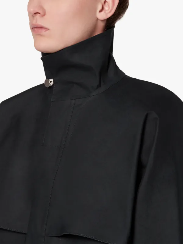 JIL SANDER+ Black Bonded Cotton Field Jacket