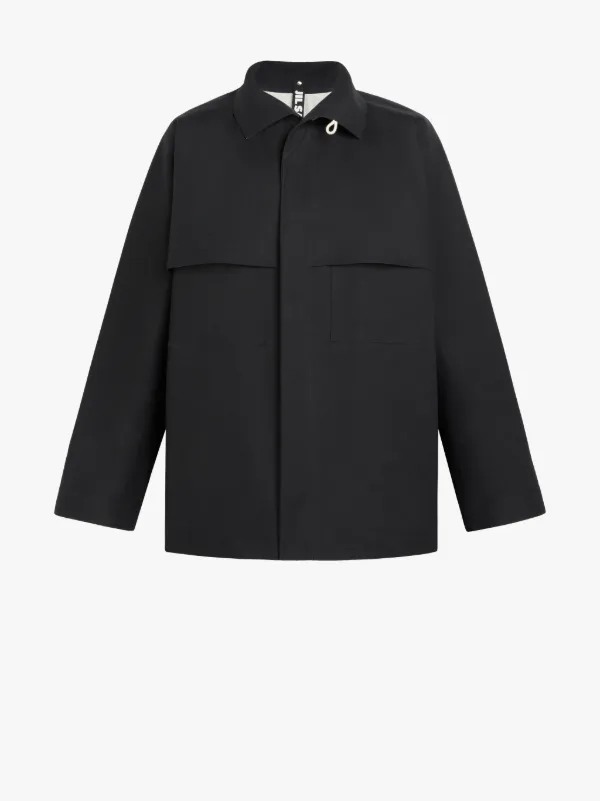 JIL SANDER+ Black Bonded Cotton Field Jacket