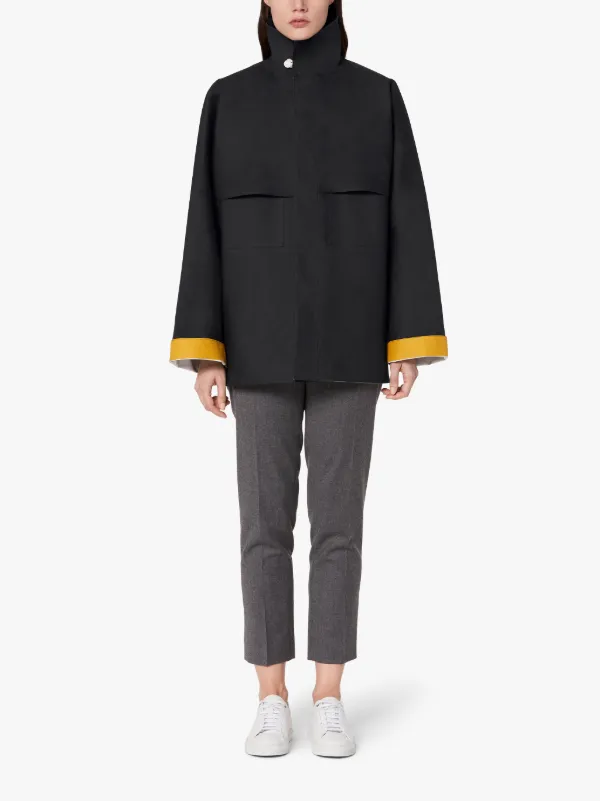 JIL SANDER+ Black Bonded Cotton Field Jacket