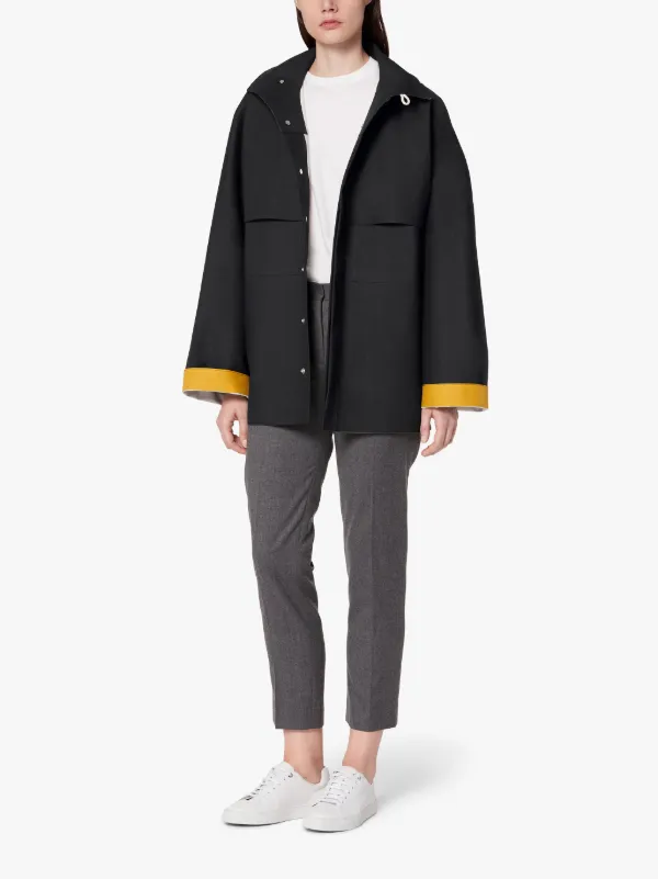 JIL SANDER+ Black Bonded Cotton Field Jacket