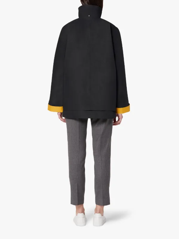 JIL SANDER+ Black Bonded Cotton Field Jacket