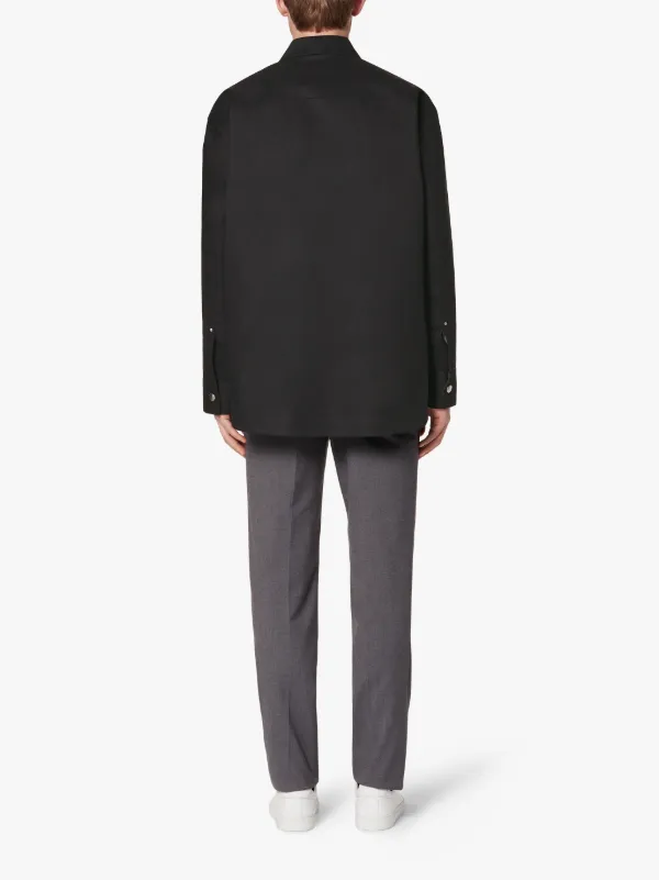 JIL SANDER+ Black Bonded Cotton Outer Shirt