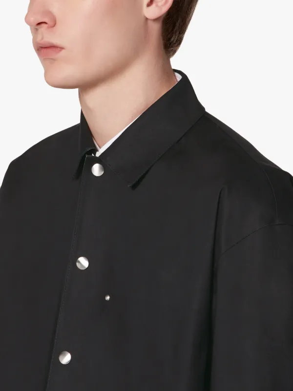 JIL SANDER+ Black Bonded Cotton Outer Shirt