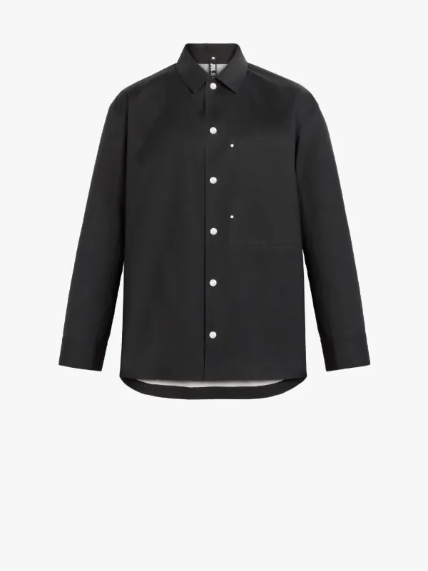 JIL SANDER+ Black Bonded Cotton Outer Shirt