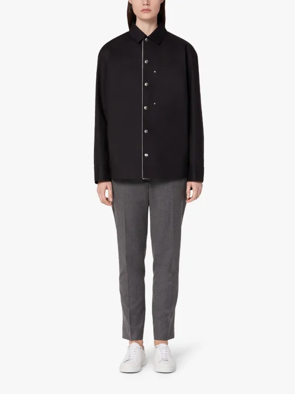 JIL SANDER+ Black Bonded Cotton Outer Shirt