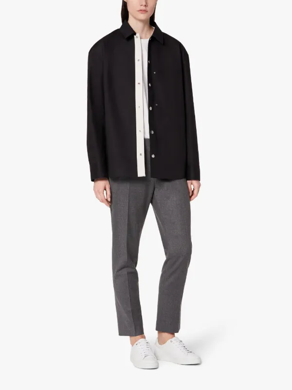 JIL SANDER+ Black Bonded Cotton Outer Shirt