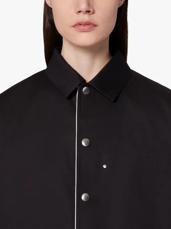 JIL SANDER+ Black Bonded Cotton Outer Shirt