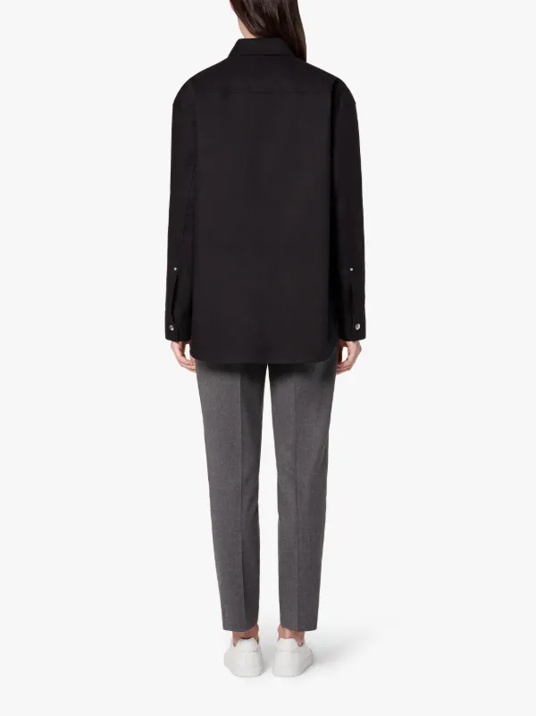 JIL SANDER+ Black Bonded Cotton Outer Shirt