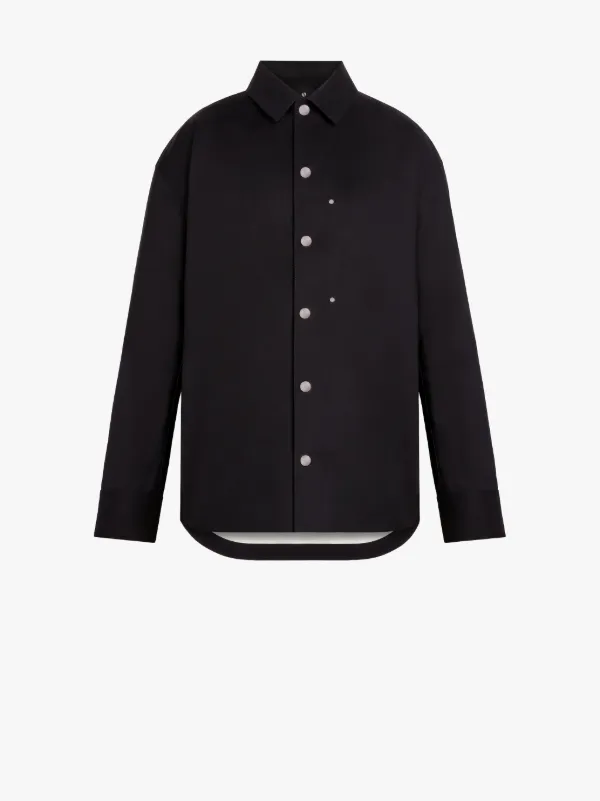 JIL SANDER+ Black Bonded Cotton Outer Shirt