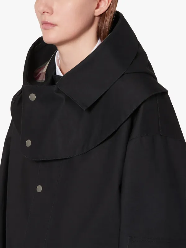 JIL SANDER+ Black Bonded Cotton Short Parka