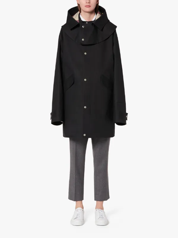 JIL SANDER+ Black Bonded Cotton Short Parka