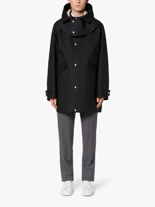 JIL SANDER+ Black Bonded Cotton Short Parka