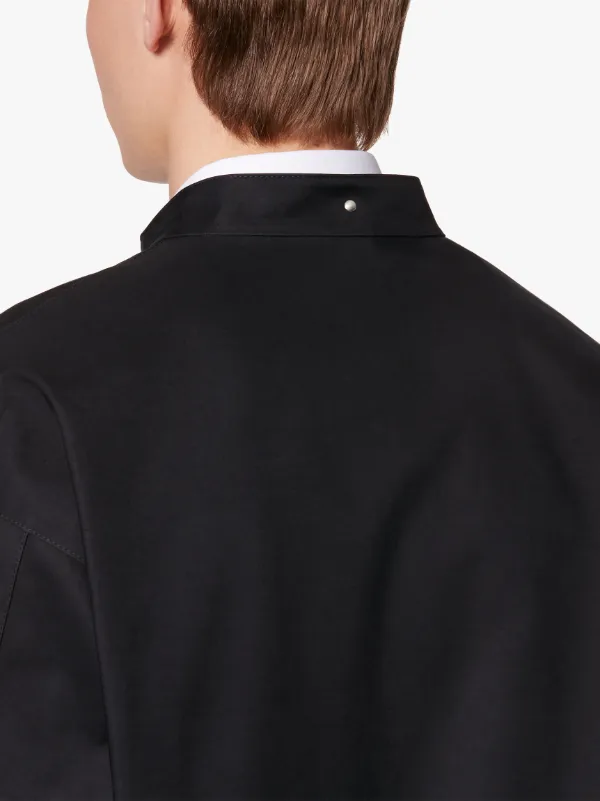 JIL SANDER+ Black Bonded Cotton Short Parka