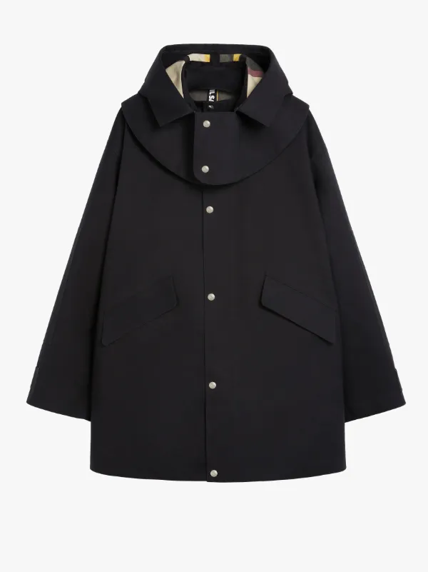 JIL SANDER+ Black Bonded Cotton Short Parka